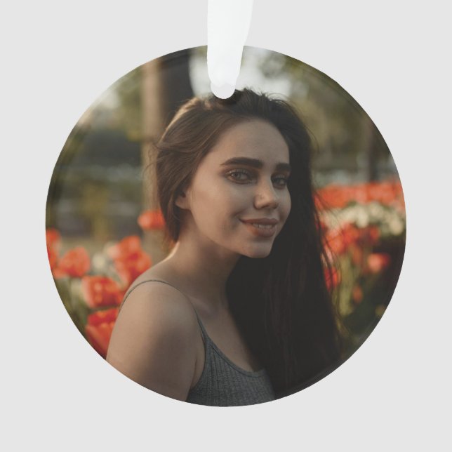 Ornamento Personalizado de Foto de Aniversário (Frente)