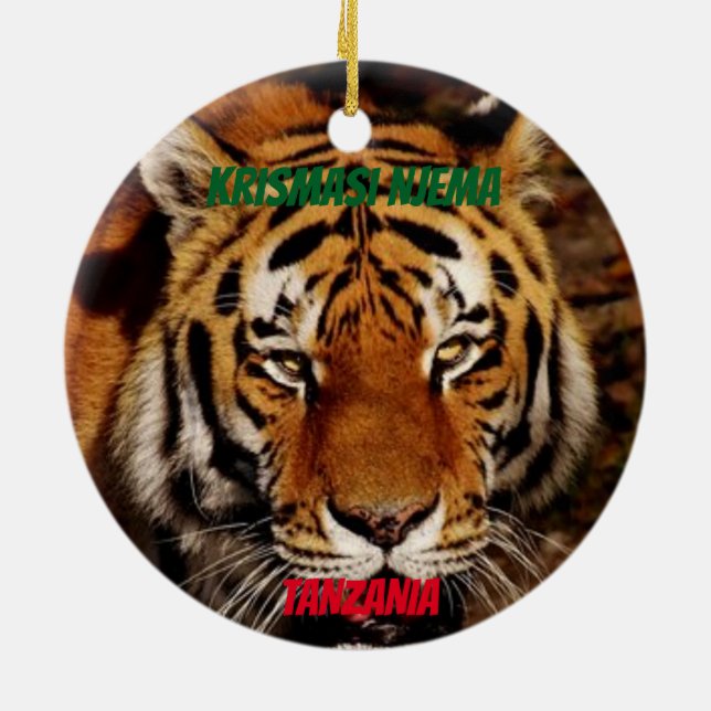 Ornamento Personalizado de Leão/Elefante da Tanzân (Traseira)