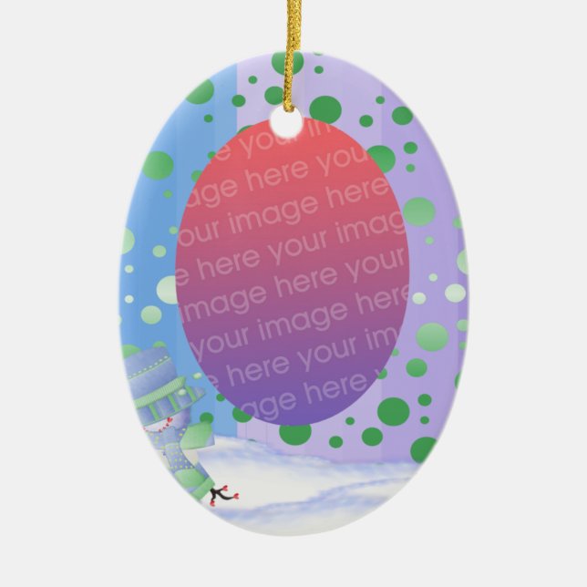 Ornamento personalizado de manutenção de fotos (Frente)