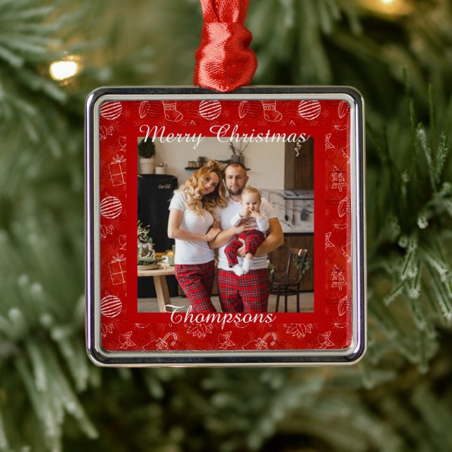 Ornamento personalizado de metal fotográfico (Árvore)