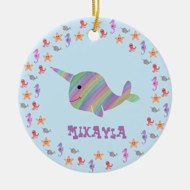 Ornamento personalizado de Narhwal (Frente)