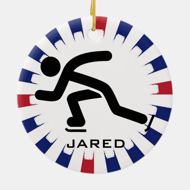 Ornamento Personalizado de Patinação de Velocidade (Traseira)