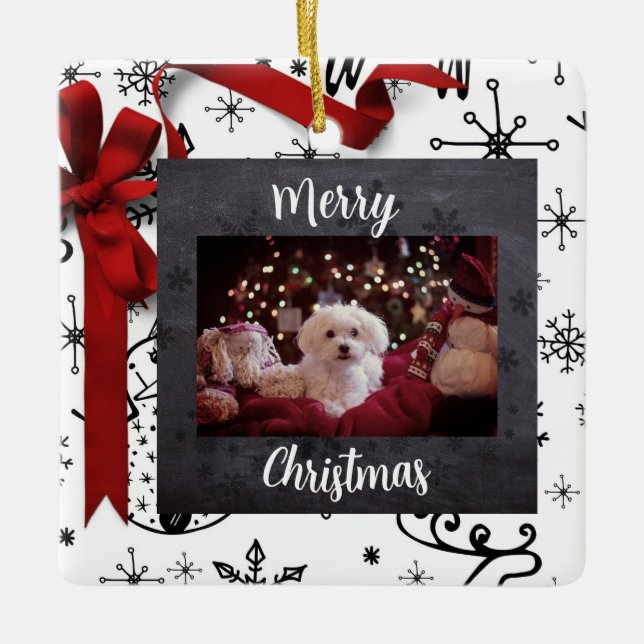 Ornamento Personalizado de Pet de Natal (Frente)
