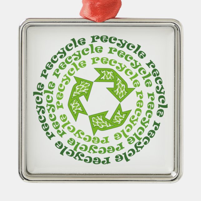 ornamento personalizado de sinal de reciclar (Frente)