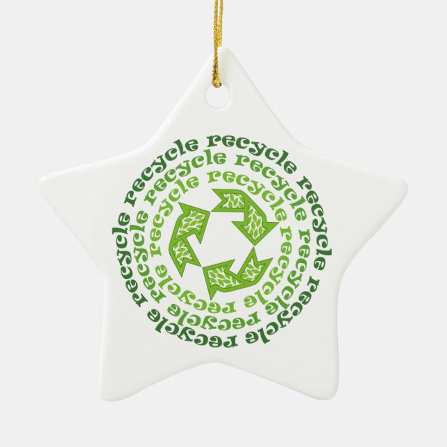 ornamento personalizado de sinal de reciclar (Frente)