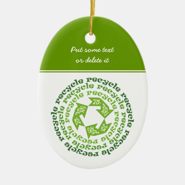 ornamento personalizado de sinal de reciclar (Frente)