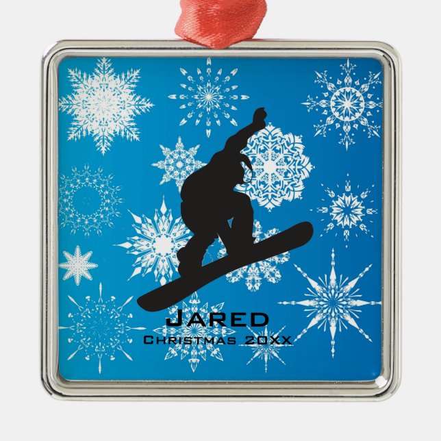 Ornamento Personalizado de Snowboard (Frente)