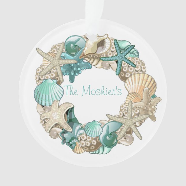 Ornamento Personalizado de Solo de Seashell (Frente)