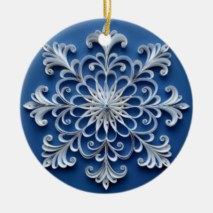 Ornamento Personalizado Design do Floco de Neve En