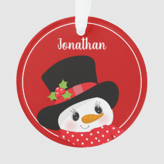 Ornamento Personalizado do Ano do Snowman de Natal