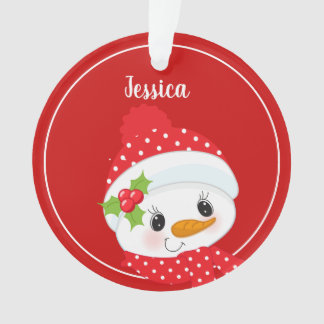 Ornamento Personalizado do Ano do Snowman de Natal