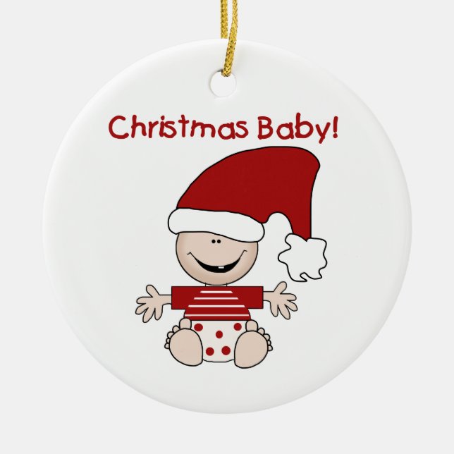 Ornamento Personalizado do Bebê Natal (Frente)