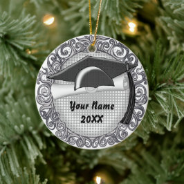 ornamento personalizado do Boné de formatura preto