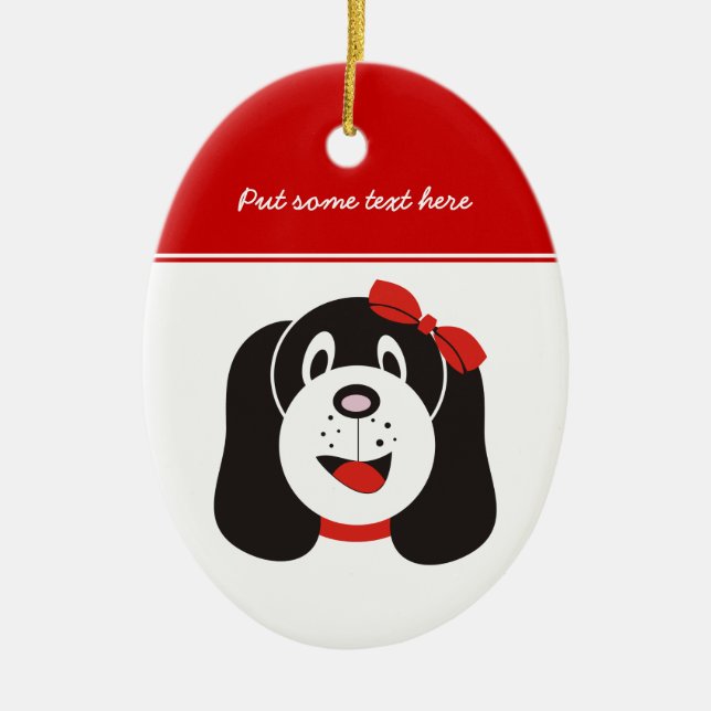 Ornamento personalizado do cachorrinho de bobo fel (Frente)