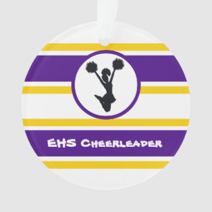 Ornamento personalizado do cheerleader do roxo e