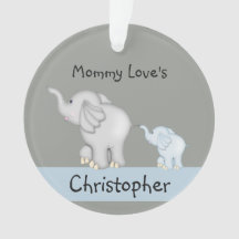 Ornamento personalizado do elefante das mamães e