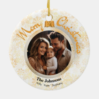 Ornamento Personalizado do Floco de Neve Dourado P