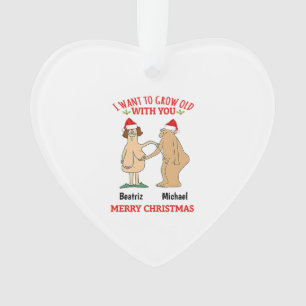 Ornamento Personalizado do Infarto Casal Antigo At