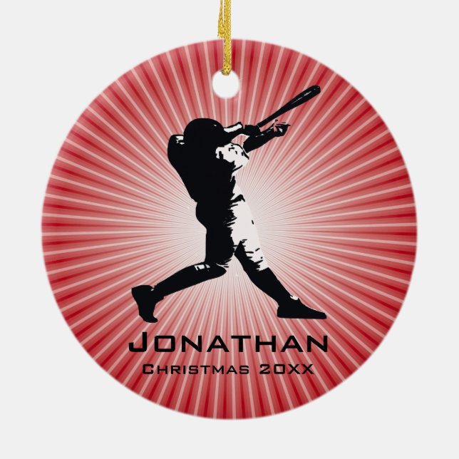 Ornamento Personalizado do Jogador de Baseball (Traseira)