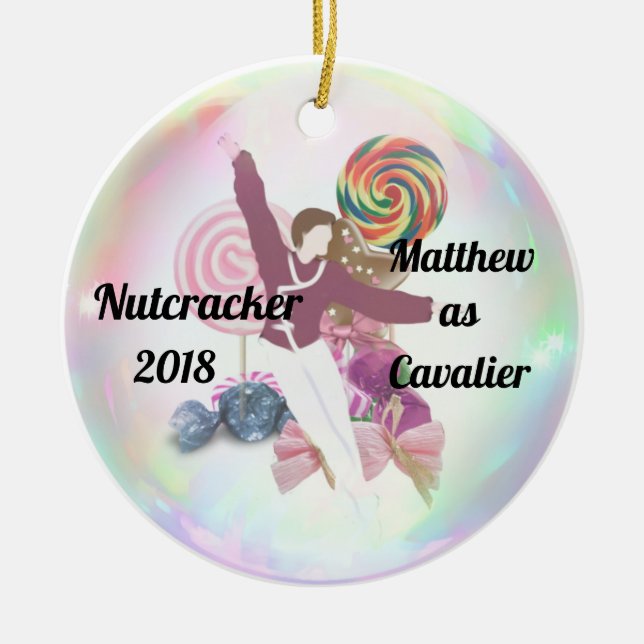 Ornamento personalizado do Nutcracker - Cavalier (Frente)