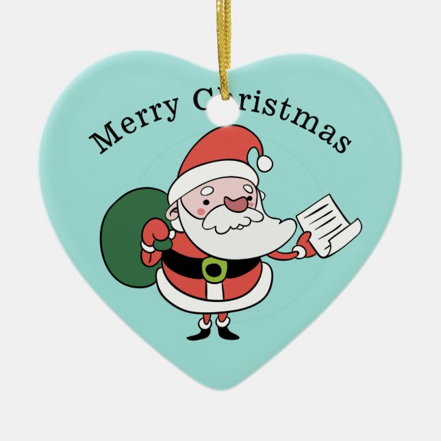 ornamento personalizado do papai noel & Sra. Claus (Frente)