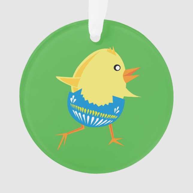 ornamento personalizado do Pintinho páscoa (Frente)