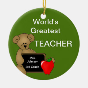 Ornamento Personalizado do Urso do Professor