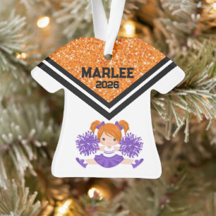 Ornamento Personalizado Laranja e Cheio Roxo