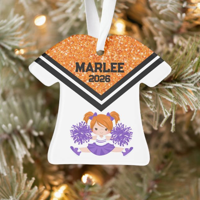 Ornamento Personalizado Laranja e Cheio Roxo (Árvore)