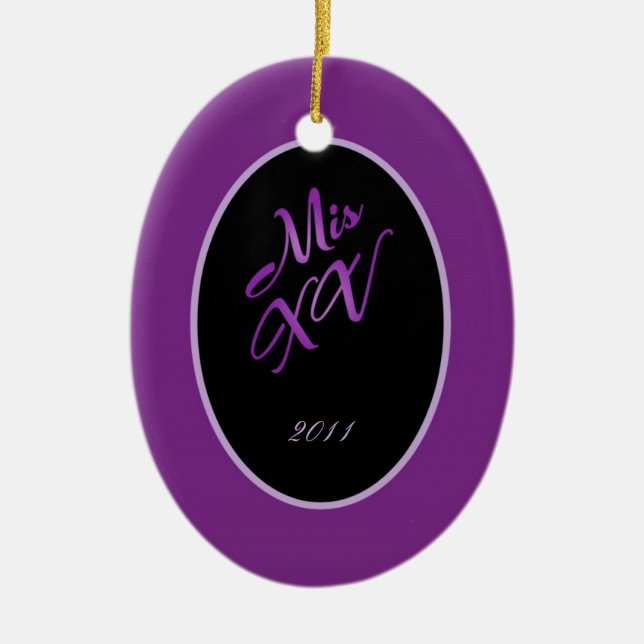 Ornamento Personalizado Mis XV Purple Lilac (Frente)