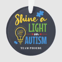 Personalizado Mostra Uma Luz no Autismo Equipe Cor