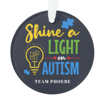 Personalizado Mostra Uma Luz no Autismo Equipe Cor