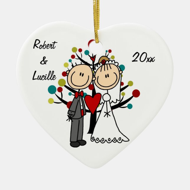 Ornamento personalizado ø Natal Wedding do casal (Frente)