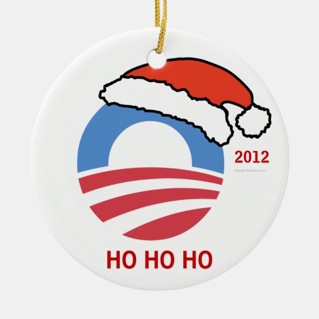 Ornamento personalizado Obama de HoHoHo (Frente)
