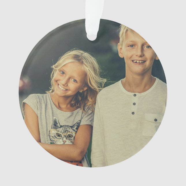 Ornamento Personalizado Personalizado 2 Foto Duplo Lado (Frente)