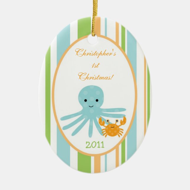 Ornamento Personalizado Personalizado Mar em Escal (Frente)