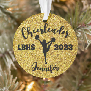 Ornamento Personalizado Preto e Dourado Líder de C