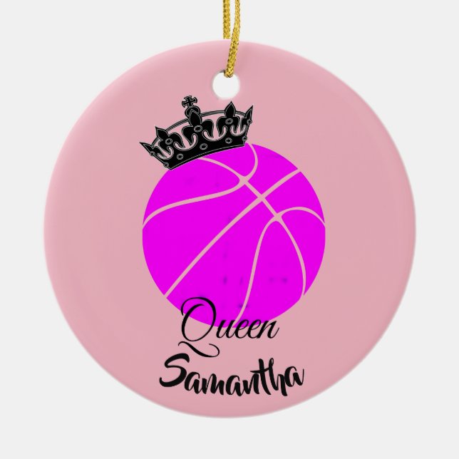 Ornamento personalizado rainha do basquetebol (Frente)