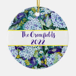 Ornamento Personalizado Rhapsody Poppy & Hydrangea