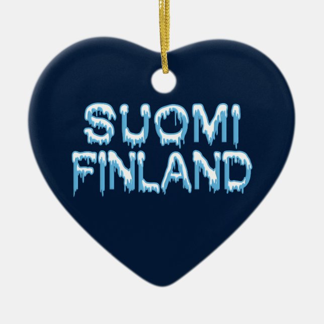 Ornamento personalizado Snowy Finlândia (Frente)