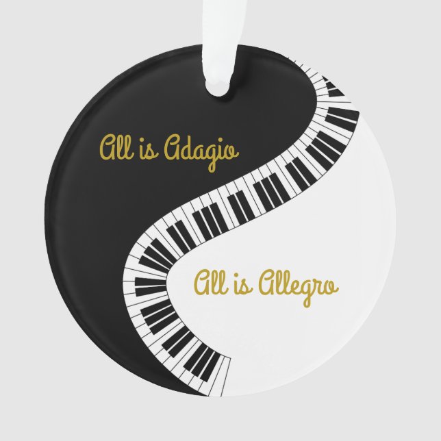 Ornamento Personalizado Tudo é Adagio, Tudo é Dixi Piano (Frente)