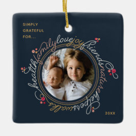 Ornamento Personalizado Wreath de Gratidão por Pal