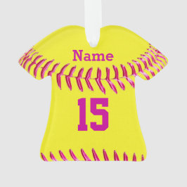 Ornamento personalizados bonitos do softball,
