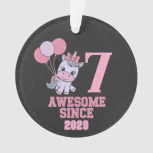 Ornamento Personalizar Garota de Aniversário do Unicórn Anti