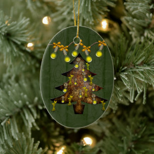 Ornamento Personalizável de Árvore Metálica Steamp