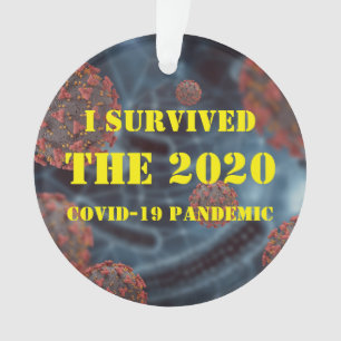 Ornamento Personalizável sobrevivi à pandemia do 2020 Covi