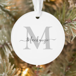 Ornamento Personalize Inicial de Monograma em Acrílico
