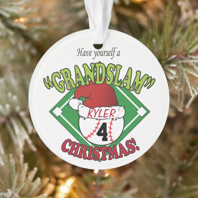 Ornamento Personalize o Grande Slam ⚾ Baseball no Natal (Árvore)