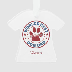 Ornamento Personalize o melhor pai Yorkshire do cão