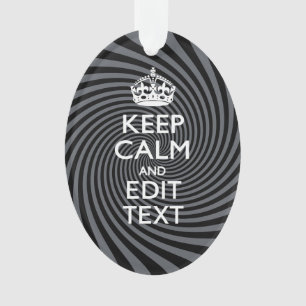Ornamento Personalize seu texto tranquilo na espiral preta